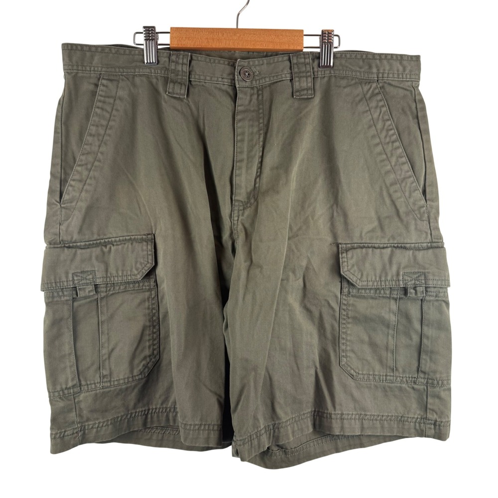 Columbia Cargo Shorts Mens 38 Olive Green Cotton Utility Outdoor AM4485